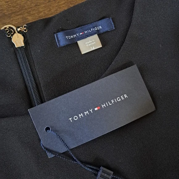 Tommy Hilfiger Womens Black/Blue/White Sleeveless Dress Size 14 - Picture 4 of 6